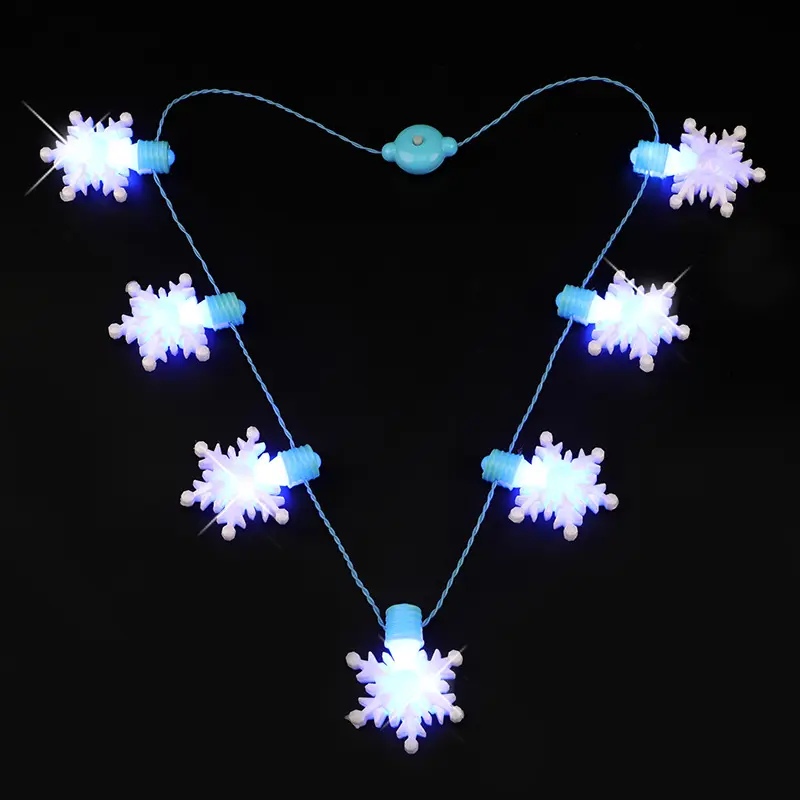 Светодиодное ожерелье в виде снежинки, светящаяся гирлянда, ожерелье, светящееся Рождественское украшение, светящиеся игрушки для вечеринки
