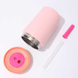 Portable 12oz 355ml Insulated Kids Water Bottle BPA-Free Spill-Resistant Lid Flexible Straw Stainless Steel <strong>Cup</strong> - Product Image 4