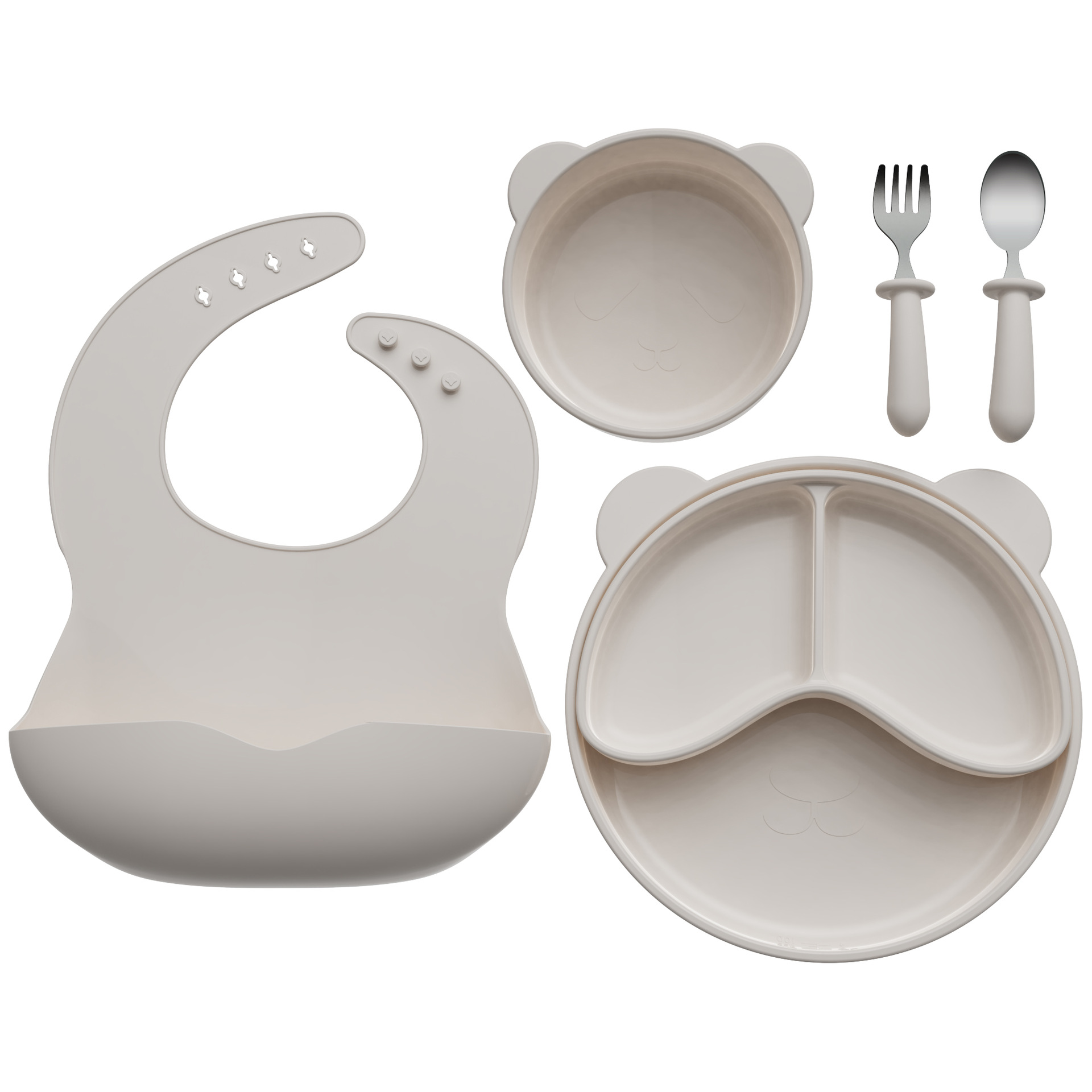 Six-piece tableware set - off-white