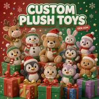 Peluche de Noël personnalisée de haute qualité OEM ODM, adorable poupée en peluche pour les fêtes, idéale pour les articles promotionnels de marque, cadeaux de Noël et boutiques de souvenirs