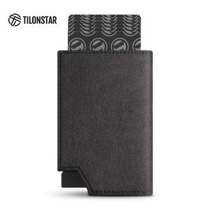 TILONSTAR TVC502a Boîtier en aluminium intelligent en cuir suédé à deux volets Blocage RFID Portefeuille Pop Up Porte-cartes de visite - Product Image 1