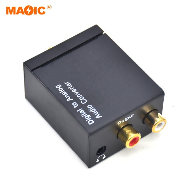 Digital to Analog Converter Decoder Optical Fiber Coaxial Stereo Audio Adapter to Rca Amplifiers with Audio