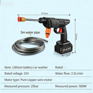 Pistolet de <span class=keywords><strong>nettoyage</strong></span> de voiture à batterie puissant, Laveuse portable au lithium pour la maison et le jardin - Product Image 1