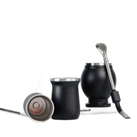 Taza de Mate Tradicional de Calabaza, Juego de Té Estilo Argentino, Paraguay, Acero Inoxidable 304