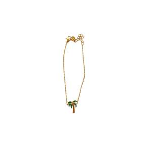 Palm <b>Tree</b> Charm Gold Plated 316L Stainless Steel Cute Unisex Bangle Fashion Jewelry Bracelet - Product Image 1