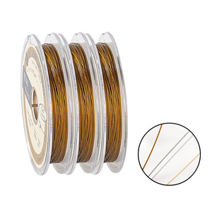 Alambre de joyería Kiwa Diy, acero inoxidable recubierto de nailon, 0,30 mm, 50 m, color dorado, para abalorios y fabricación de joyas hechas a mano - Product Image 2