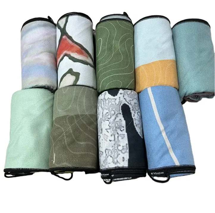 Customized Pocket Zipper Logo microfiber Super Absorbent Dry Fast Lightweight Sand Free Beach Towel beach towel