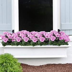 GM פרחים מלאכותיים ורוד סגול גרניום בוש פו גרניום פרחי משי צמח חיצוני בוש ורוד גרניום - Product Image 4