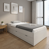 Lit plateforme Furnizone moderne 2256 en bois massif, couleur personnalisable, idéal pour chambre à coucher, hôtel, hôpital - Vente chaude
