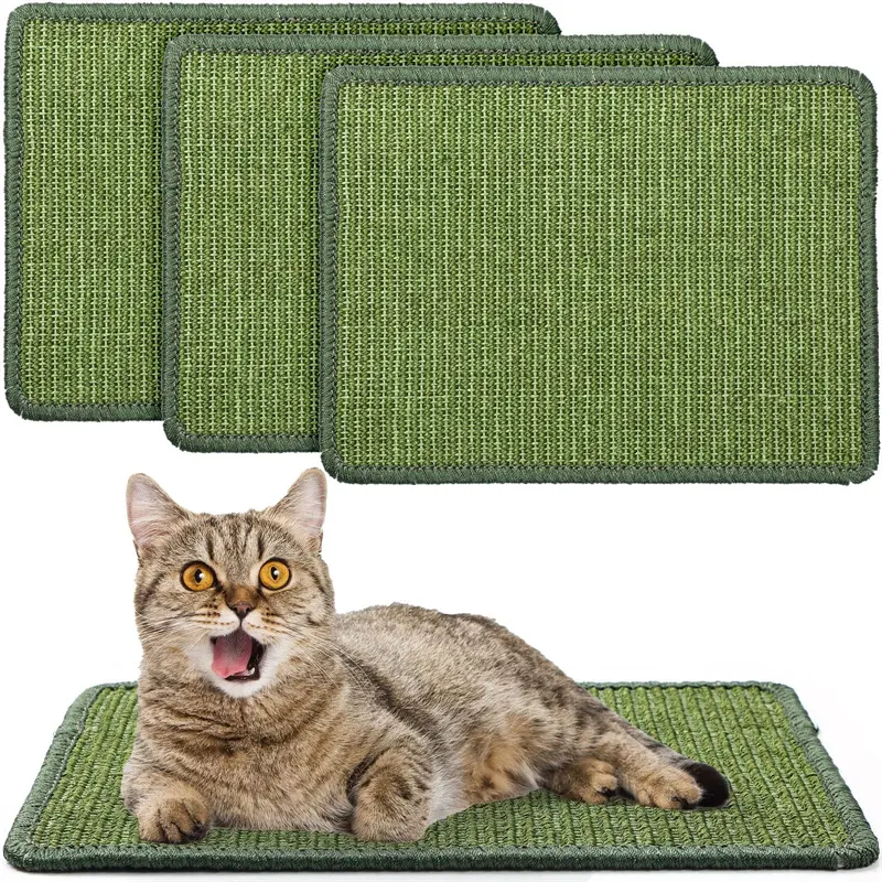 Almohadilla para rascar el suelo Horizontal de Sisal Natural, alfombras protectoras, sofás, alfombrillas rascadoras para gatos