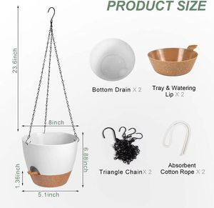 Macetas Colgantes con <span class=keywords><strong>Autorriego</strong></span> para Plantas y Flores de Interior y Exterior, Macetas Colgantes - Product Image 2