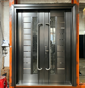 Porte d'entrée de sécurité haut de gamme pour maison, grande poignée en acier inoxydable, serrure multipoints, finition antirouille et coupe-vent - Product Image 2