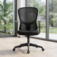 Chaise de bureau ergonomique moderne en maille avec base pivotante réglable en hauteur, dossier moyen, idéale pour le bureau à domicile et les salles de réunion
