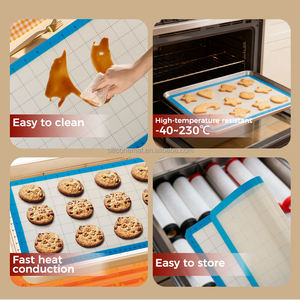 This Blue-border Grid Oven Liner Mat Is Non-stick, High-temperature Resistant and <strong>Easy</strong> to Clean, Making <strong>It</strong> Ideal for <strong>Baking</strong> - Product Image 5