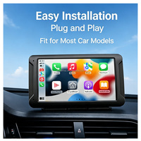 Pantalla portátil con pantalla táctil IPS inalámbrica Mirror Link de 9.66 pulgadas, Carplay, Android Auto, monitor estéreo portátil para automóvil