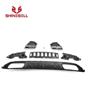 Kit de lèvre de diffuseur pour pot d'échappement, accessoire noir pour voiture, <span class=keywords><strong>Mercedes</strong></span> <span class=keywords><strong>Benz</strong></span> W205 AMG 2 portes coupé classe C 2015 2016, modèle C63 - Product Image 2