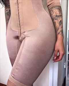 Fajas Colombianas Body Shaper con mangas <span class=keywords><strong>de</strong></span> longitud media Pecho abierto Contraste Insertar Control <span class=keywords><strong>de</strong></span> barriga - Product Image 4