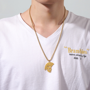 2021 Trend Spartan Warrior collana con ciondolo per donna uomo acciaio inossidabile placcato oro gioielli catena maglione regalo di natale - Product Image 5