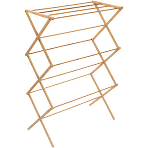 Bamboo Folding <b>Clothes</b> Drying <b>Rack</b> X Shape Floor Standing Foldable Minimalist Design - Product Image 5