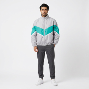 Wholesale Premium High Quality Color Block <b>Men</b> Custom Logo Windbreaker <b>Long</b> Sleeves Luxury <b>Jackets</b> - Product Image 1