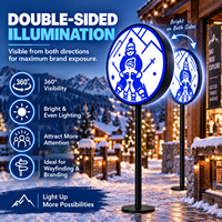 Enseigne lumineuse LED double face sur pied personnalisée, étanche IP65, pour affichage publicitaire extérieur de logo d'entreprise