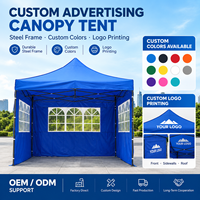 Tente publicitaire pop-up robuste 10x10 avec logo personnalisé pour événements extérieurs, expositions et salons professionnels