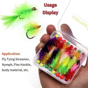 Thực tế nước mặn nước ngọt bay buộc vật liệu mới lạ Quà Tặng tinsel Chenille chủ đề pha lê dòng đèn flash numph lỗi Scud khô - Product Image 5