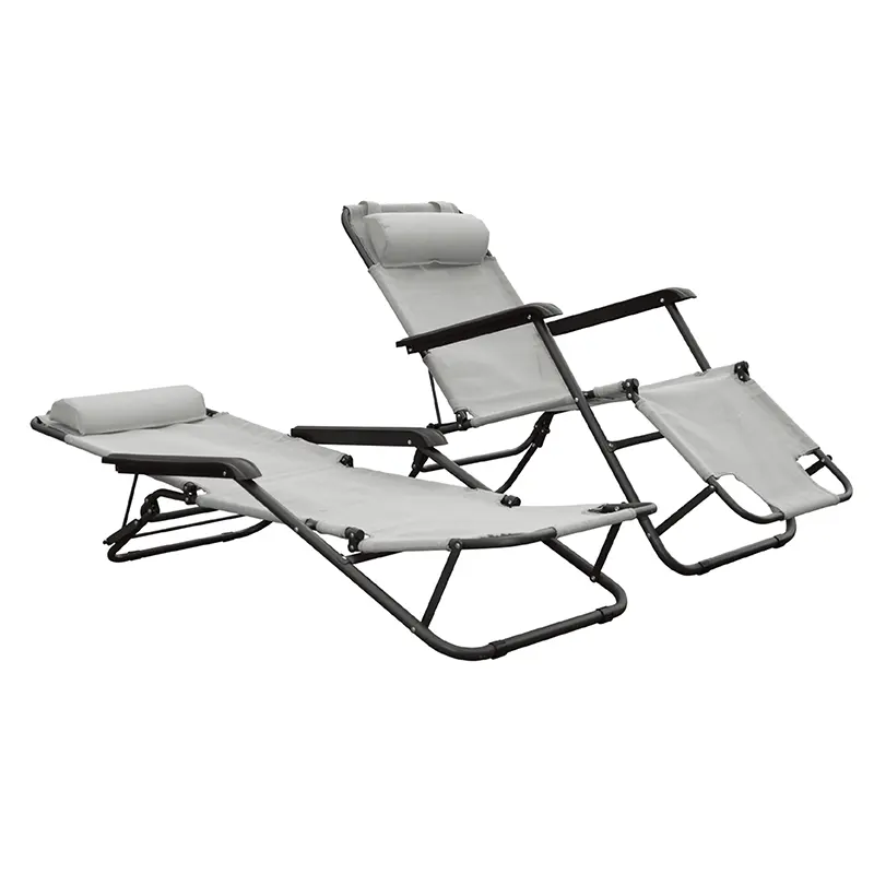 Metal folding webbed lawn chair chaise lounge