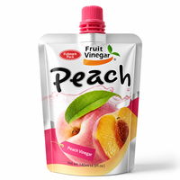 Op maat bedrukte fruitazijn-tuitzak met schroefdop, perzikdrank-sta-zak voor drankenverpakkingen