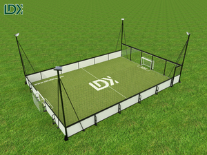 <span class=keywords><strong>Cage</strong></span> <span class=keywords><strong>de</strong></span> football 5 contre 5 portable sur mesure pour l'extérieur <span class=keywords><strong>avec</strong></span> gazon artificiel, éclairage LED, verre trempé, panneaux composites et <span class=keywords><strong>filet</strong></span> flexible - Product Image 4