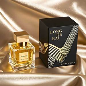Custom Crimp Perfume Spray <b>Bottle</b> 100ml Perfume Glass <b>Bottle</b> 50ml Clear Square Luxury Empty Perfume <b>Bottle</b> with Gold Lid - Product Image 1