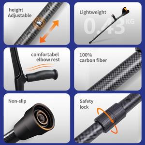 Tongkat berjalan karbon bantuan anak muda berkemah luar ruangan gulungan ganda pabrikan serat karbon untuk rehabilitasi tongkat jalan - Product Image 3