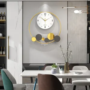 간단한 디자인 3D 큰 벽 시계 원형 MDF 벽 시계 홈 침실 벽 장식 시계