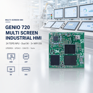 HMI Industrial Multipantalla, 10 TOPS NPU ARM <span class=keywords><strong>Cortex</strong></span>, 8GB LPDDR5, 128GB UFS3.1, 5K, Yocto Linux, MediaTek Genio 720, Sistema en Módulo - Product Image 1