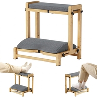 Nouveau repose-pieds de bureau en bambou à deux niveaux, réglable, ergonomique, avec coussin, repose-pieds de bureau pour le bureau, les jeux et les études