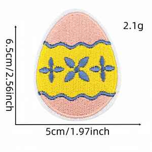 New Iron on Embroidery Cute <b>Easter</b> Egg Patch for Clothes <b>Bag</b> Decoration - Product Image 4
