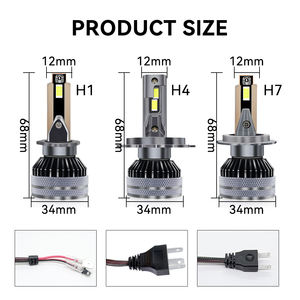 थोक ऑटो H4 कार के नेतृत्व में हेडलाइट बल्ब कैंबस चिप h1 h7 h11 hb3 9005 hb4 9006 ड्राइविंग लाइट के साथ हेडलैंप - Product Image 2