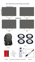 Película Inteligente Autoadhesiva Conmutable por Control Remoto Eléctrico PDLC para Ventanas de Vidrio PET, Tinte Negro para Automóviles X4