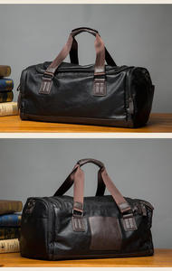Bolsa de Viaje de Piel Sintética para Hombre 2024 - Negra 42x23x22cm para Viajes al Aire Libre y Gimnasio con Compartimento para Zapatos - Product Image 6