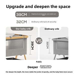 <span class=keywords><strong>Lettino</strong></span> Pieghevole <span class=keywords><strong>Portatile</strong></span> per Neonati con Altezza Regolabile, Multifunzionale in Metallo con Rullo e Zanzariera - Product Image 5