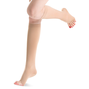 Medias de Compresión Médicas Personalizadas OEM hasta el Muslo y la Rodilla, 15-23 mmHg, Antiembólicas, Varios Colores, Punta Abierta, Compresión Graduada - Product Image 1
