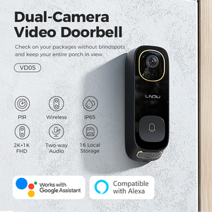 LNDU VD05 Carillon sans fil à double détection PIR 2K Audio bidirectionnel étanche IP65 Wifi Smart Video <span class=keywords><strong>Ring</strong></span> <span class=keywords><strong>Sonnette</strong></span> avec caméra - Product Image 2