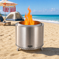 Brasero portable sans fumée pour patio, jardin et camping, en acier inoxydable 304, pour chauffage extérieur et barbecue