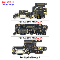 Port Pengisian Daya untuk Xiaomi Mi A1 A2 Redmi 8 8A 9A Note 7 Konektor Dock Port Pengisian Daya USB Suku Cadang Ponsel Kabel Fleksibel Ponsel