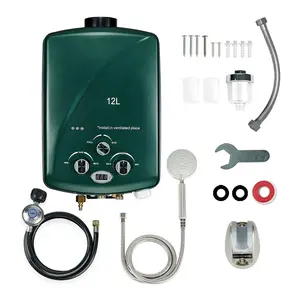 Caldaia a Gas doccia liquido istantaneo propano Tankless gpl Geyser scaldabagno a Gas campeggio Camper doccia all'aperto