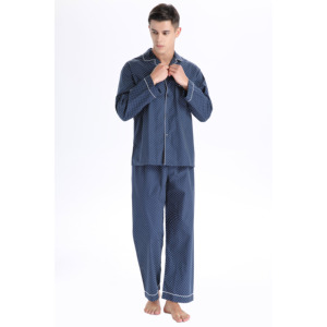 <span class=keywords><strong>Pigiama</strong></span> da <span class=keywords><strong>uomo</strong></span> in 100% cotone stile coreano <span class=keywords><strong>a</strong></span> <span class=keywords><strong>righe</strong></span>, maniche lunghe, termico e traspirante - Set da 2 pezzi - Product Image 3