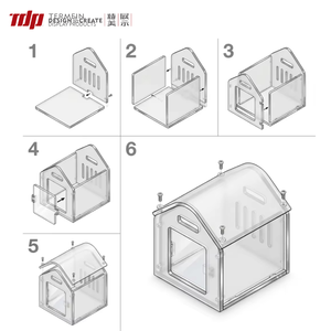 TERMEIN Maison pour chien en acrylique transparent givré, niche pour animaux de compagnie pour petits chiens et chats, mobilier pour animaux de compagnie à assembler soi-même - Product Image 1
