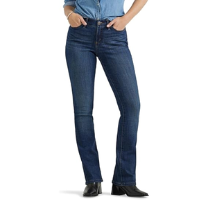 Jeans en denim évasés à jambe droite pour femmes, confort élevé, respirant, coupe bootcut avec imprimé floral, jambe large, coupe skinny, pantalon taille XL - Product Image 1