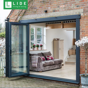 Складная Дверь для ресторана, двойные складные двери, складные двери из стекла и алюминия - Product Image 1