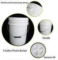 Peinture en plastique avec couvercle, 5 gallons de peinture, qualité alimentaire personnalisée, pot de 18l, vente en gros, ml
